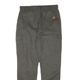 Mens Relaxed Fit Cotton Blend Grey Drawstring Cargo Trousers W30 L27 Casual