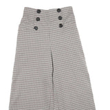 SANS SOUCI Womens Polyester Blend Brown & Cream Checked Regular Wide-Leg