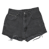 CALVIN KLEIN Womens Shorts Black Denim Cut-Off M W30 Distressed Hem Casual