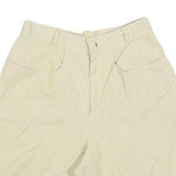 Womens Beige Casual Cotton Blend Shorts XS W26 Relaxed Fit Plain Style