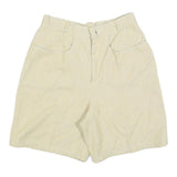 Womens Beige Casual Cotton Blend Shorts XS W26 Relaxed Fit Plain Style