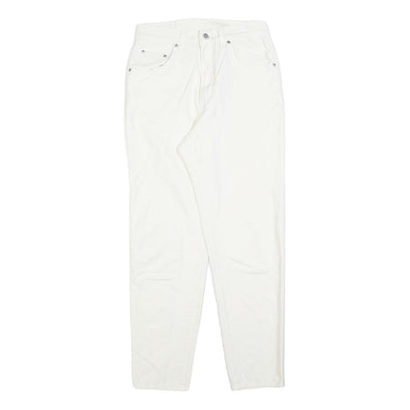 MUSTANG Womens White Regular Fit Straight Denim Jeans W26 L28 Zip Cotton Blend