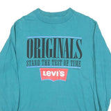 LEVI'S Mens Blue Long Sleeve T-Shirt Crew Neck Originals Graphic M Cotton Blend