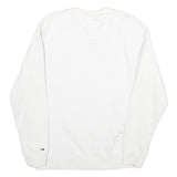 TOMMY HILFIGER Mens White Crew Neck M Sweatshirt Cotton Pullover Casual