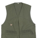 SOMLYS Mens Green Cotton Blend Hunting Vest L Woven Sleeveless Zip Up Outdoor
