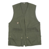 SOMLYS Mens Green Cotton Blend Hunting Vest L Woven Sleeveless Zip Up Outdoor