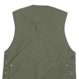 SOMLYS Mens Green Cotton Blend Hunting Vest L Woven Sleeveless Zip Up Outdoor