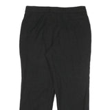 Mens Wool Black Regular Fit Straight Trousers W32 L27 Classic Formal Zip
