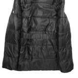 GAUDI JEANS Womens Black Puffer Jacket M Polyamide Quilted Zip Belted Faux Fur