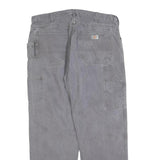 DICKIES Mens Cotton Blend Relaxed Grey W38 L32 Workwear Trousers Zip Closure
