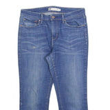 LEVI'S Womens Slim Blue Denim Raw Edge Jeans W32 L24 Classic Cotton Blend