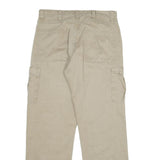 WRANGLER Mens Cotton Beige Regular Cargo Trousers W34 L34 Casual Zip Pocket