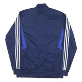 ADIDAS Mens Navy Blue Track Jacket L Polyester Blend Plain Zip Athletic