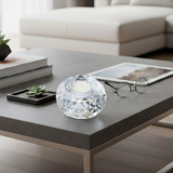 ANYHOUZ Clear K9 Crystal Glass Candle Holder – Geometric Tealight Tabletop Decor for Modern Living Room Display