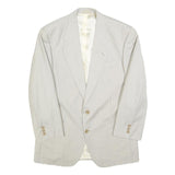 CHCHAREL Mens Cream Check Blazer Jacket L Woven Classic Tailored Button