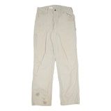 CARHARTT Mens Beige Cotton Blend Regular Fit Straight Leg Trousers W32 L33