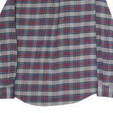 CHAPS Mens Grey & Red Checked Cotton Shirt L Button-Down Casual Long Sleeve