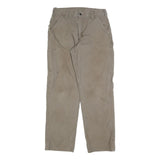 CARHARTT Mens Cotton Blend Beige Loose Straight Trousers W34 L34 Workwear Zip