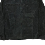 LEATHER WORKS Womens Black Leather Jacket XL Suede Zip Retro Classic Outerwear