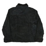 LEATHER WORKS Womens Black Leather Jacket XL Suede Zip Retro Classic Outerwear