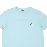 NAUTICA Mens Light Blue Classic Cotton Blend Crew Neck T-Shirt L Casual Wear
