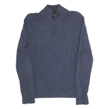 CALVIN KLEIN Mens Blue Plain Pullover Roll Neck Basic Knit L Cotton Jumper