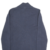 CALVIN KLEIN Mens Blue Plain Pullover Roll Neck Basic Knit L Cotton Jumper