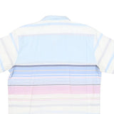 Mens Blue & White Stripe Cotton Blend Shirt M Casual Summer Button-Up