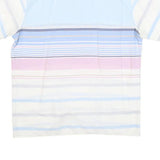 Mens Blue & White Stripe Cotton Blend Shirt M Casual Summer Button-Up