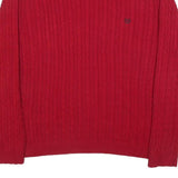 CHAPS Mens Red Cable Knit Crew Neck Jumper XL Cotton Classic