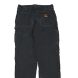 CARHARTT Mens Black Cotton Blend Regular Fit Straight Leg Trousers W32 L32