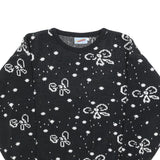 COSMOS Womens Black & White Patterned Jumper Round Neck Basic Knit L Stylish
