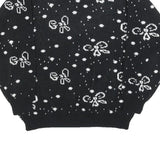COSMOS Womens Black & White Patterned Jumper Round Neck Basic Knit L Stylish