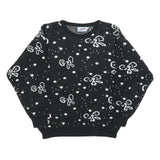 COSMOS Womens Black & White Patterned Jumper Round Neck Basic Knit L Stylish