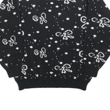 COSMOS Womens Black & White Patterned Jumper Round Neck Basic Knit L Stylish