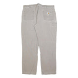 CARHARTT Mens Jeans Beige Relaxed Straight Denim W40 L34 Workwear Durable Zip