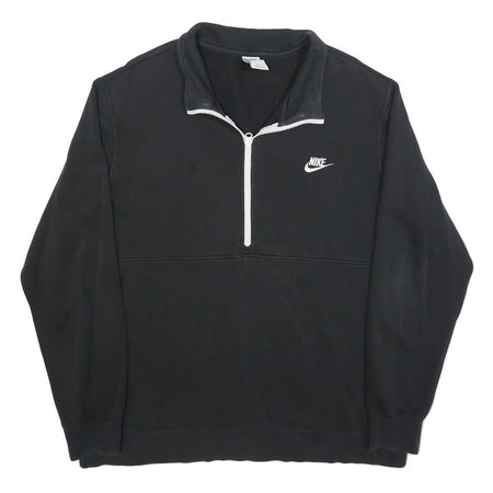 NIKE Mens Black 1/4 Zip XL Sweatshirt Logo Sportswear Casual Pullover