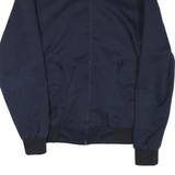 HARRINGTON Mens Navy Blue Harrington Jacket M Cotton Blend Zip Plain Casual