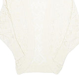 ZEBRA Womens Cream Plain Open Front Jumper Basic Knit S Lightweight Acrylic