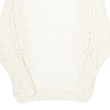 ZEBRA Womens Cream Plain Open Front Jumper Basic Knit S Lightweight Acrylic