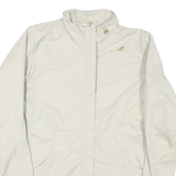 ADIDAS Womens Cream Nylon Zip Jacket L Plain Lightweight Sportswear