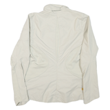 ADIDAS Womens Cream Nylon Zip Jacket L Plain Lightweight Sportswear