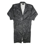 EMILIO CARDUCCI Womens Black Leather Long Sleeve Button Jacket XL Leather Coat