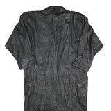 EMILIO CARDUCCI Womens Black Leather Long Sleeve Button Jacket XL Leather Coat