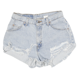 LEVI'S Womens Denim Blue Casual Cut-Off Shorts M W28 Distressed Hem