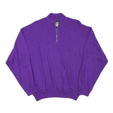 SWITCHER Mens Purple 1/4 Zip Sweatshirt M Cotton Blend Pullover Casual