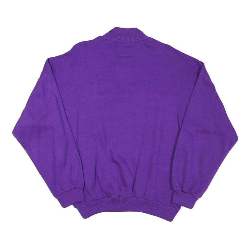 SWITCHER Mens Purple 1/4 Zip Sweatshirt M Cotton Blend Pullover Casual