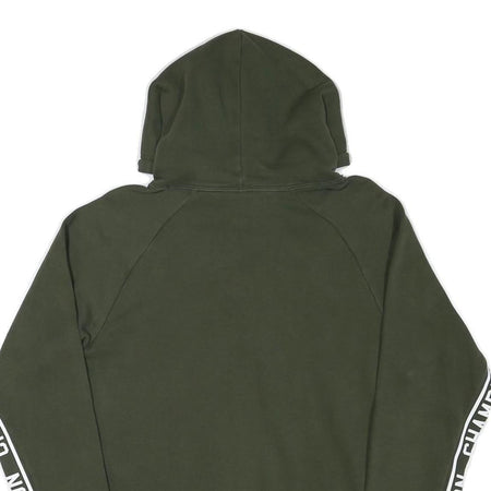 CHAMPION Mens Green Hoodie S Champion Sleeve Tape Pullover Cotton Blend