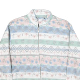 ALFRED DUNNER Womens Pastel Stripe Zip Jacket M Polyester Blend Fleece