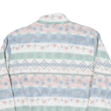 ALFRED DUNNER Womens Pastel Stripe Zip Jacket M Polyester Blend Fleece